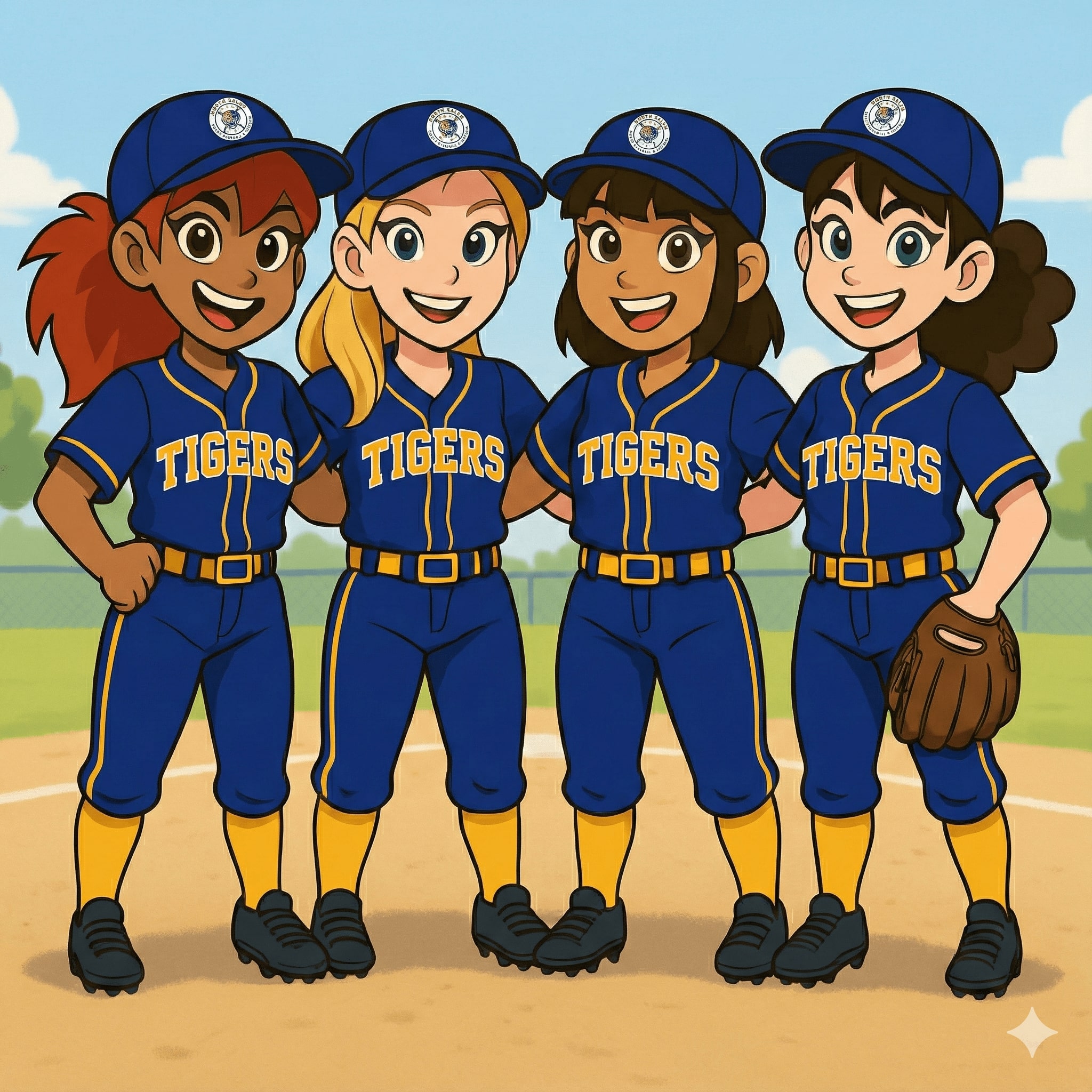 Softball Team Illustration